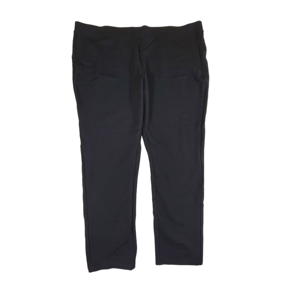Brooks Brother Womens Stretch Dress Pant Straight Leg Black Size XL High Rise